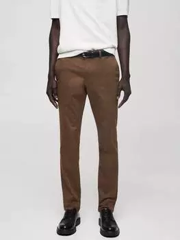 Брюки-чиносы barna slim fit Mango, коричневый