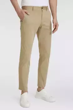 Брюки-чиносы BOSS ORANGE "Chino_slim", с задними карманами, коричневый