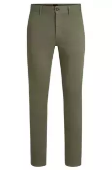 Брюки-чиносы BOSS ORANGE "Chino_slim", с задними карманами, цвет Open Green349
