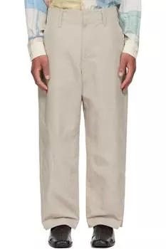 Брюки-чиносы цвета тауп LEMAIRE