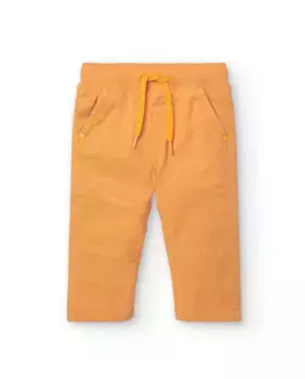 Брюки-чиносы для мальчика с эластичной талией и карманами Boboli, желтый