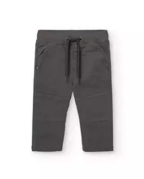 Брюки-чиносы для мальчика с эластичной талией и карманами Boboli, серый