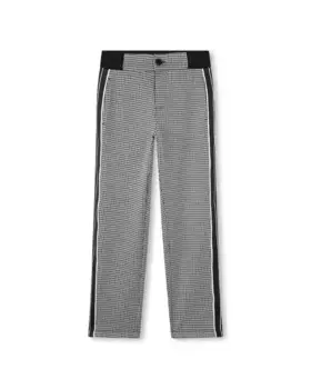 Брюки-чиносы для мальчика с принтом и контрастными полосками по бокам BOSS Kidswear, черный