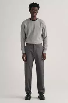 Брюки-чиносы Gant классического кроя из хлопкового твила GANT, серый