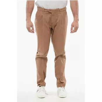 Брюки-чиносы ID Stretch Cotton с петлями для ремня Corneliani, Brown