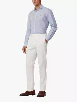 Брюки-чиносы из льняной ткани kensington slim fit Hackett London, цвет Optic White