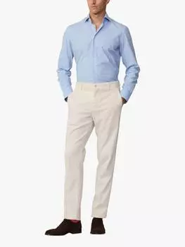 Брюки-чиносы из трикотажной саржи зауженного кроя Hackett London, белый