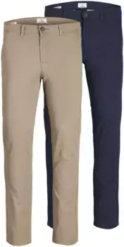 Брюки-чиносы Jack & Jones "SLIM FIT MARCO 2PCS" (упаковка, 2 шт., в упаковке 2 шт.), синий