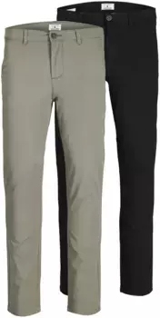 Брюки-чиносы Jack & Jones "SLIM FIT MARCO 2PCS" (упаковка, 2 шт., в упаковке 2 шт.), зеленый