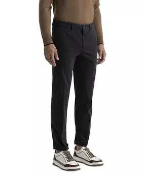 Брюки-чиносы классического кроя из хлопка-стрейч, окрашенные в готовом виде Peserico, синий