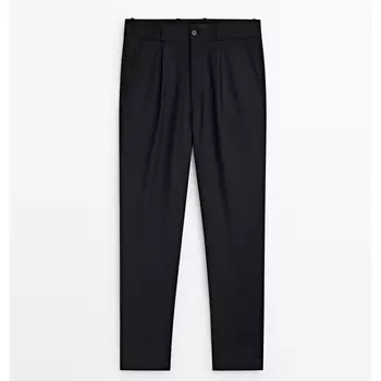 Брюки-чиносы Massimo Dutti Wool limited edition, темно-синий