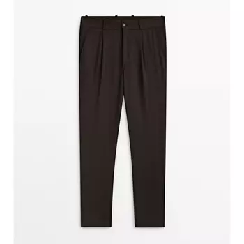 Брюки-чиносы Massimo Dutti Wool limited edition, темно-зеленый