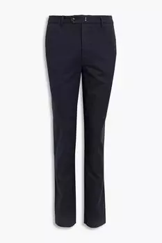 Брюки чиносы New Fisherman из саржевого хлопкового твила с начесом OFFICINE GNRALE, синий