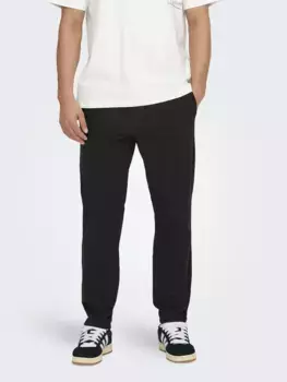 Брюки-чиносы ONLY & SONS "ONSLINUS TAPER 0183 PANT NOOS", черный
