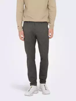 Брюки-чиносы ONLY & SONS "ONSMARK PANT HERRINGBONE PRINT GW 3361BF", цвет Hot Fudge