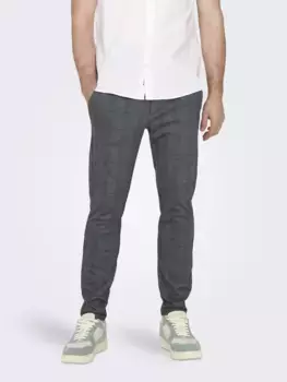 Брюки-чиносы ONLY & SONS "ONSMARK SLIM CHECK 020919 PANT NOOS", цвет Dress Blues
