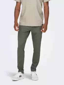 Брюки-чиносы ONLY & SONS "ONSMARK SLIM HERRINGBONE 2911 PANT NOOS", цвет Teak