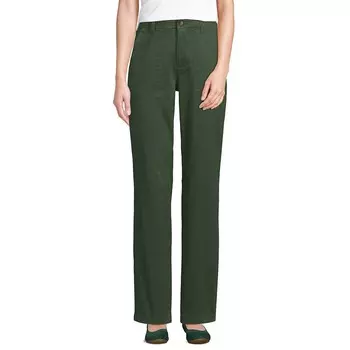 Брюки-чиносы Petite Lands' End с высокой посадкой, цвет Estate Green