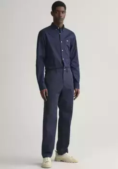 Брюки-чиносы "REGULAR TWILL CHINOS" с боковыми карманами на подкладке Gant, цвет морской волны