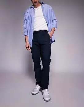 Брюки-чиносы River Island в классическом стиле темно-синего цвета