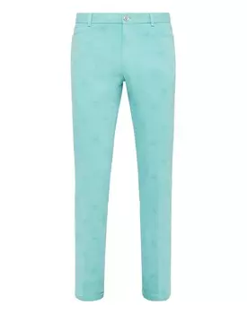 Брюки-чиносы с черепом Philipp Plein, цвет Light Blue