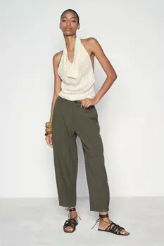 Брюки-чиносы с застронами ZARA, хаки