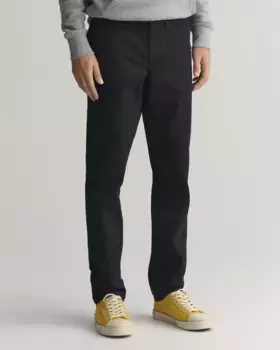 Брюки-чиносы "SLIM TWILL CHINOS" с боковыми карманами на подкладке Gant, черный