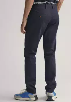 Брюки-чиносы "SLIM TWILL CHINOS" с боковыми карманами на подкладке Gant, цвет морской волны