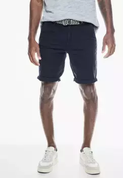 Брюки-чиносы STREET ONE MEN, смесь мягких материалов, синий