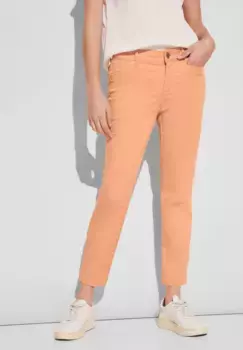 Брюки-чиносы STREET ONE, средняя талия, оранжевый