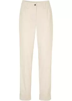 Брюки-чиносы стрейч с удобным поясом и закругленным низом Bpc Bonprix Collection, бежевый