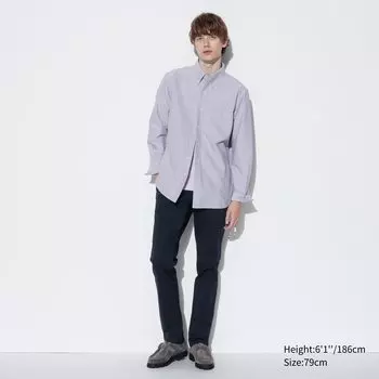 Брюки-чиносы UNIQLO узкого кроя, темно-синий