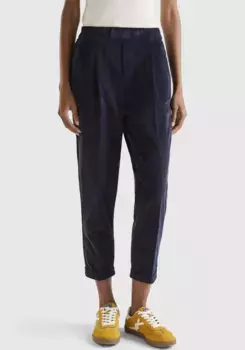 Брюки-чиносы United Colors of Benetton с эластичными манжетами, цвет Blau-Meliert