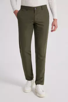 Брюки-чиносы узкого кроя цвета хаки добби D'S Damat, зеленый