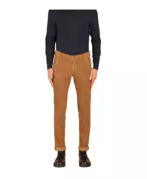 Брюки Чиносы узкого кроя в бархатную полоску Mason'S, коричневый