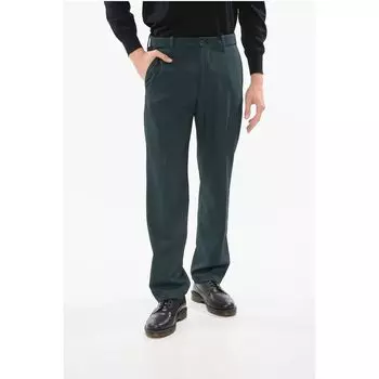 Брюки CIRCLE из смесовой шерсти с видимыми швами Corneliani, Green