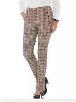 Брюки Classic Basics со складками, цвет Sesam-Schwarz-Kariert