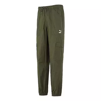 Брюки classics cuff trousers 'olivegreen' Puma, зеленый