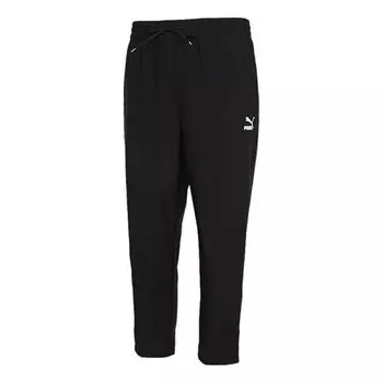 Брюки classics silm tapered pants 'black white' Puma, черный