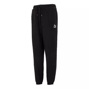 Брюки classics small logo trousers 'black' Puma, черный
