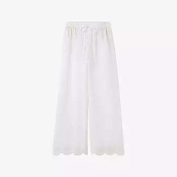 Брюки Claudie Pierlot хлопковые свободного кроя, белый