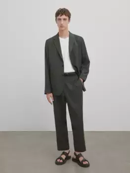 Брюки cold wool suit - studio Massimo Dutti, зеленый