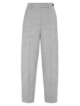 Брюки Comfort с изогнутыми краями из натуральной шерсти Fresco Brunello Cucinelli, серый
