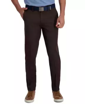 Брюки Cool Right Performance Flex Slim Fit с плоской передней частью Haggar, коричневый