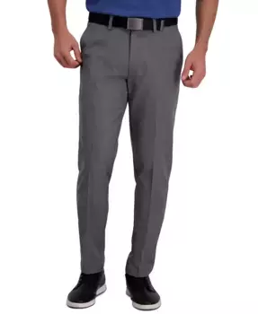Брюки Cool Right Performance Flex Slim Fit с плоской передней частью Haggar, серый