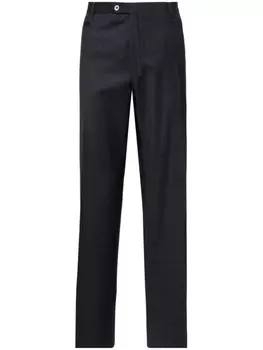 Брюки Corneliani из шерстяной ткани с узорчатым жаккардом, синий