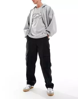 Брюки Cotton On с мешковатыми карманами черного цвета из рипстопа Cotton:On