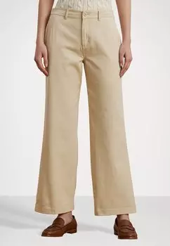 Брюки COTTON TWILL WIDE LEG PANT Lauren Ralph Lauren, кремовый