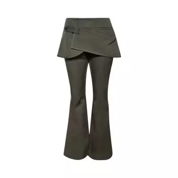 Брюки Courrges Overskirt Bootcut Pants Camouflage Green, зеленый