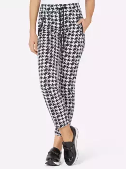 Брюки Creation L без застежек, цвет Schwarz-Ecru-Bedruckt